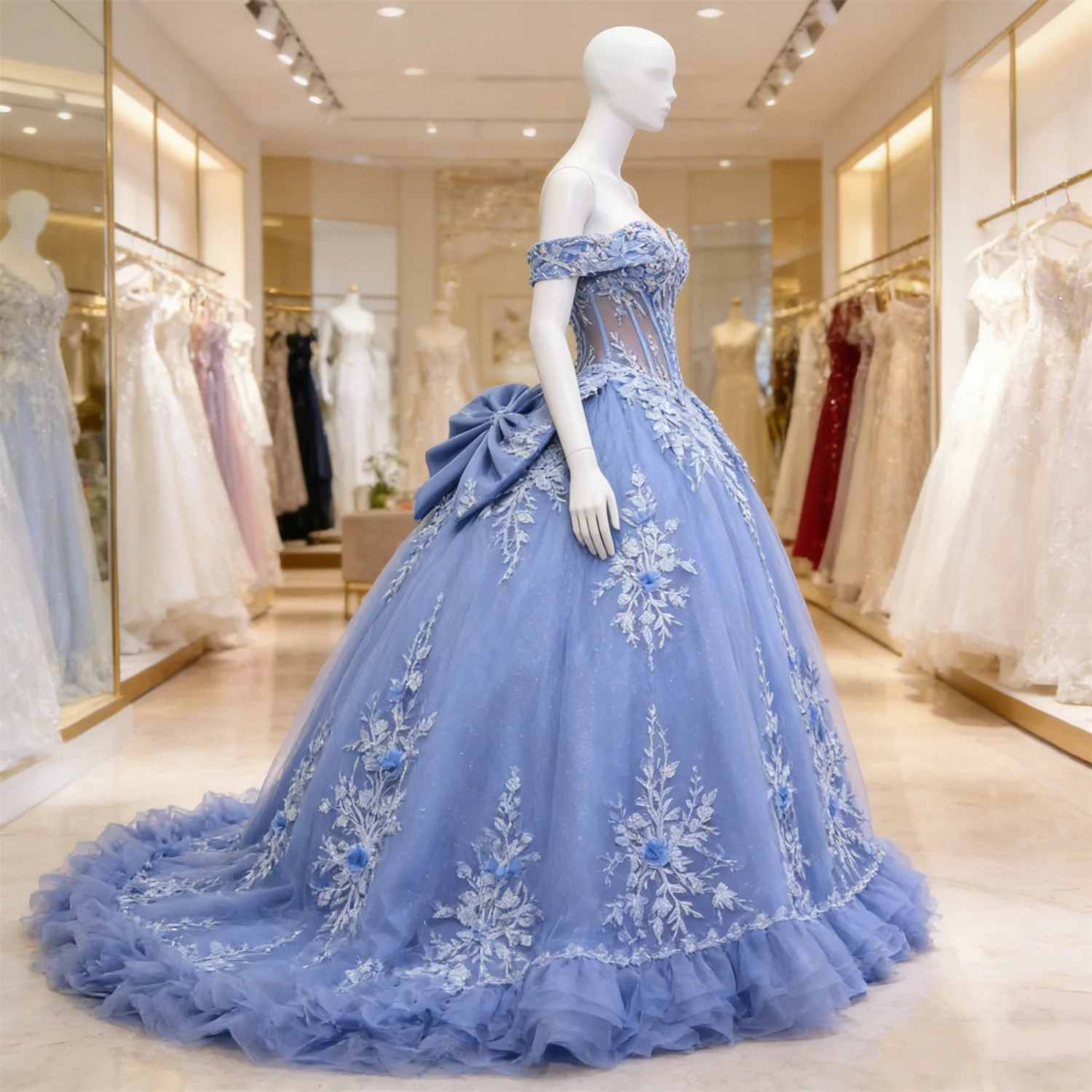 

Роскошное серое женское платье для выпускного вечера с рукавами-крылышками, кружевными аппликациями и оборками, бальное платье для дня рождения, праздника, церемонии Кинсеанера (15 лет), на заказ