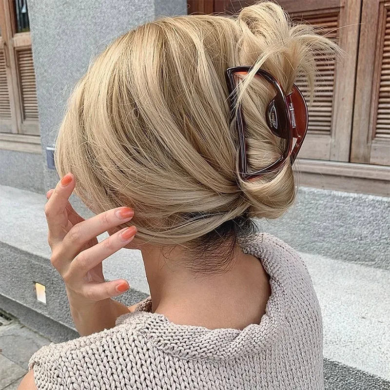 1pc European And American Hair Accessories Hollow Acetic Acid Grip Large Meatball Hair Claw