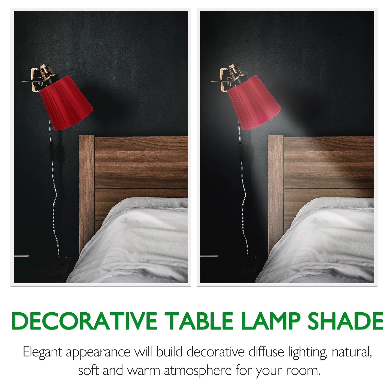 Morsetto decorativo Paralume Camera da letto Lampadina Clip Elegante copertura durevole Beige decorativo