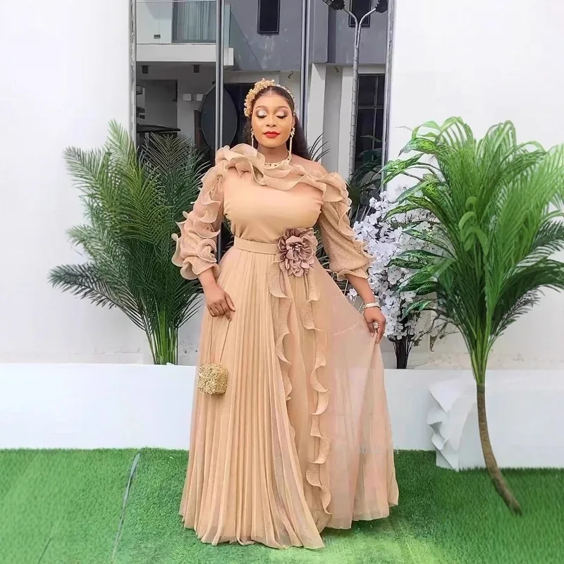 فساتين سهرة بمقاسات كبيرة للنساء فستان أفريقي فاخر متين أنيق لحفلات الزفاف فستان طويل ملابس أنقرة للسيدات