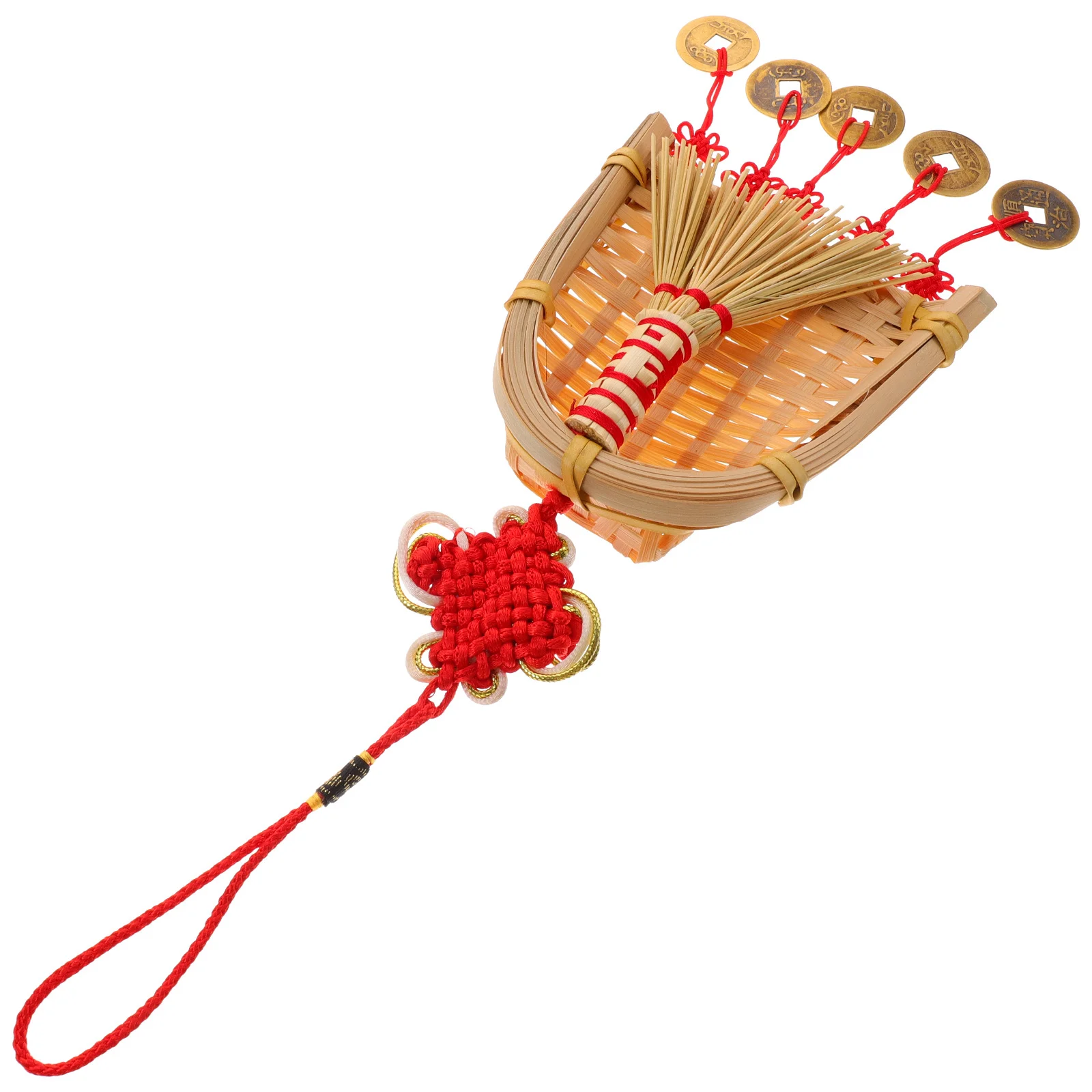 Метльница, нить, металлическая подвеска в виде монеты, весенний фестиваль, декор, подвесные новогодние принадлежности, бонсай, передняя дверь, домашний декор, традиционный