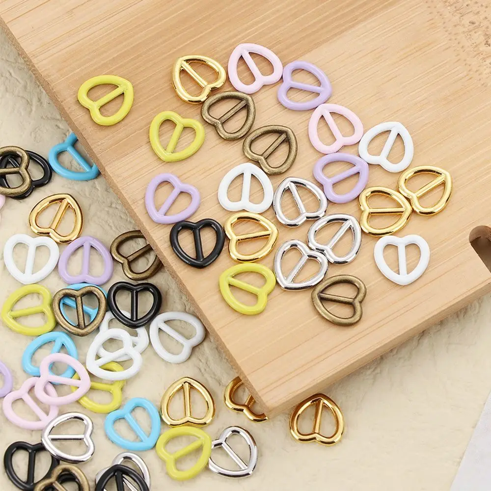 10Pcs 5mm Mini Ultra-small Heart Shape Belt Buckle Doll Bags Buckles DIY Dolls Metal Buckles Doll Shoes Clothes Accessories