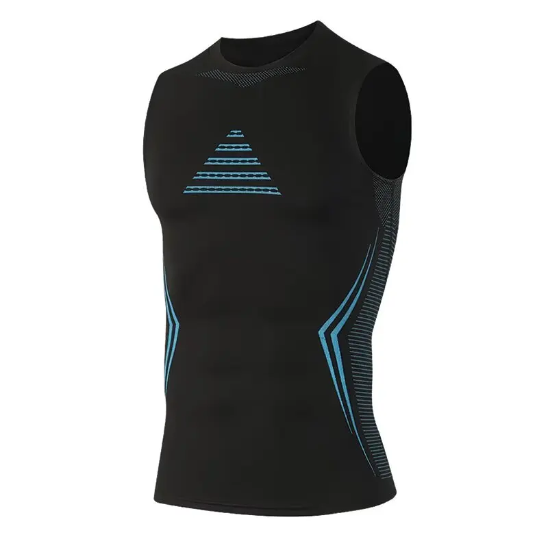 Science fiction printed fitness clothes for men, sports tight fitting vests, sleeveless high elasticity quick drying training cl