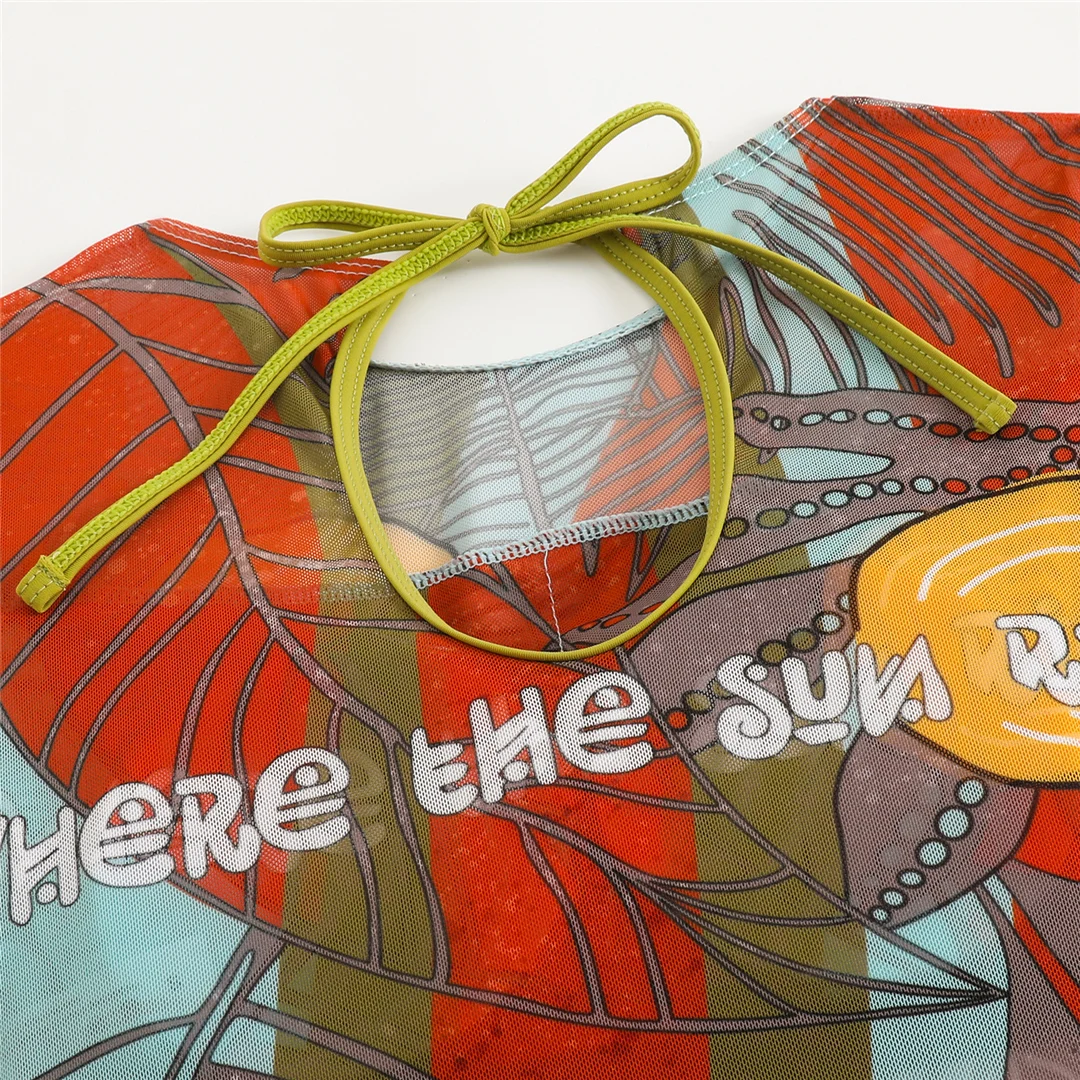 S - XXL Neuer bedruckter Badeanzug mit langen Ärmeln und Hose, einteiliger Damen-Badeanzug, floraler, gepolsterter Badeanzug, Badebekleidung, Modell V7176 – Detail 21