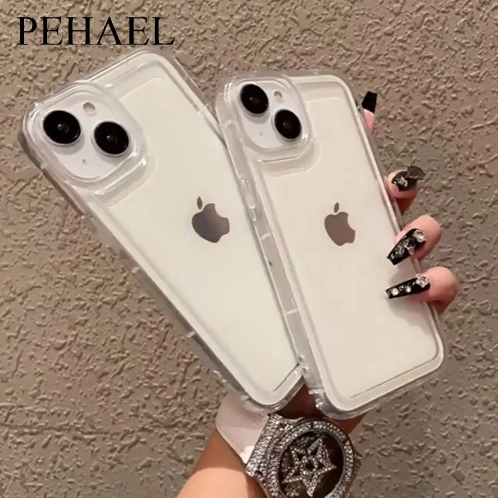 PEHAEL NEW TPU Shock Absorber Airbag Phone Case for IPhone 14 13 12 Pro Max 11Pro X XR XS 8 7 6 Protective Shell Protector Cover