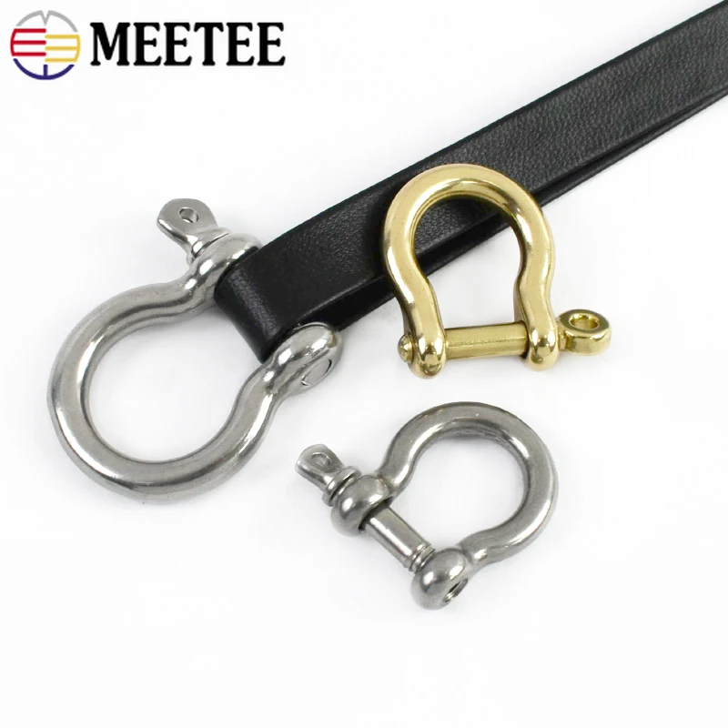 2/4/5Pcs 6-10mm Solid Brass Horseshoe Buckle Detachable Metal D Ring Clasp Copper Hook Buckles Keyring Fastener DIY Accessories 5