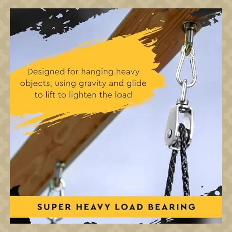 AB45 16Pcs M15 M20 M25 Single Pulley Block,Stainless Steel Swivel Pulley Wire Rope Hanging Pulley Wheel For Wire Rope Loading