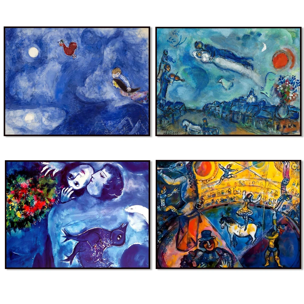 مارك شاجال "الساليست"، منظر طبيعي، صورة لشعراء الأحلام والألوان، ملصق معرض فني مارك تشاجال، التعبير