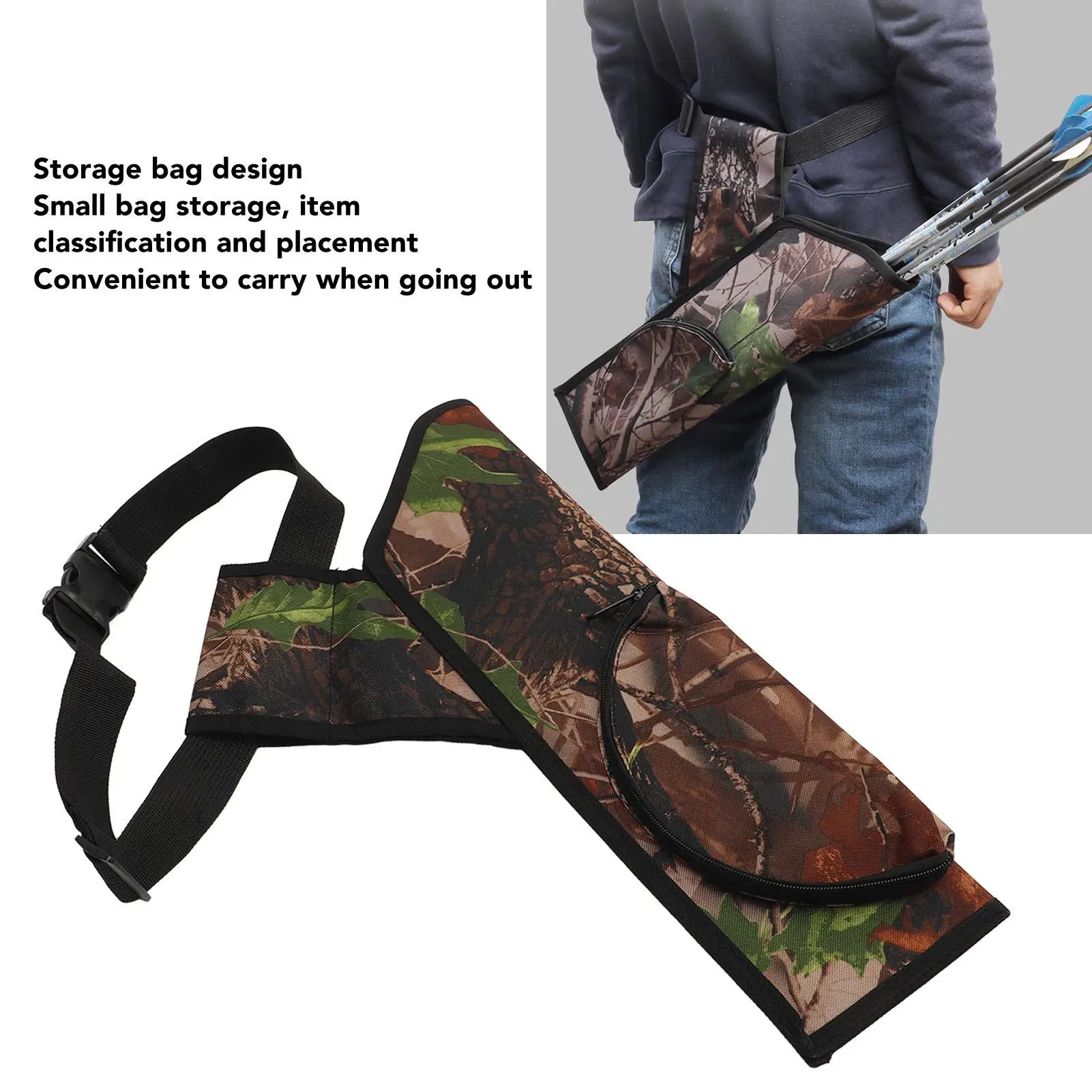 Large Capacity Adjustable Waist Archery Quiver Bag - Easy Wear Storage for Archery & Exercise