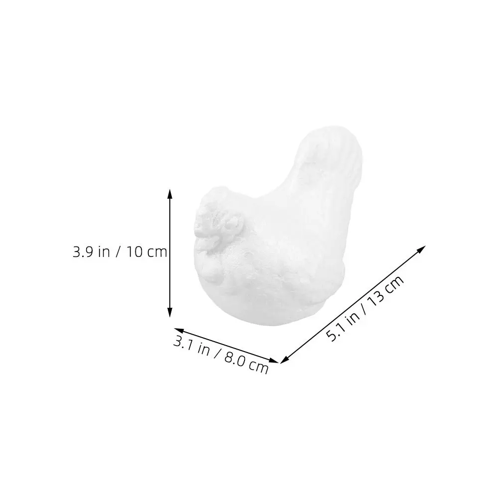 3Pcs Foam Animal Ornaments Lifelike Chicken DIY Painting Kits for Children Home Decor School Activities Party Favors