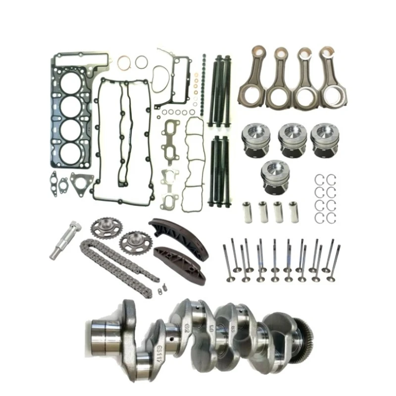 Timing Chain Kit Head Gasket Valve Piston with Ring Link Crankshaft for