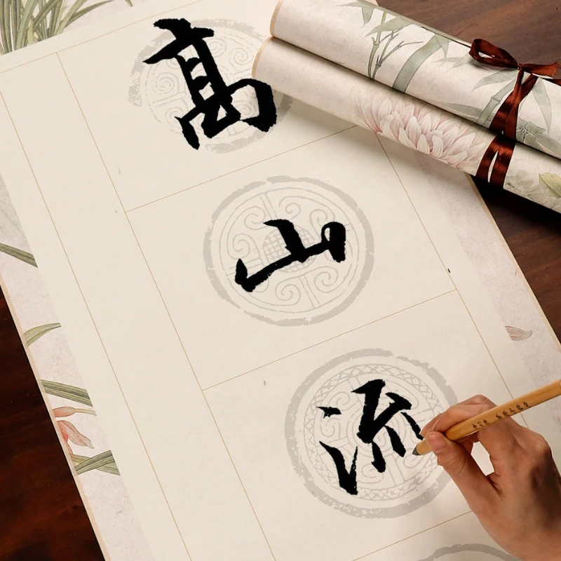 Blank Xuan Paper Scroll Half Raw Half Cooked Rice Paper for Calligraphy Painting Vertical Hanging living room decoration