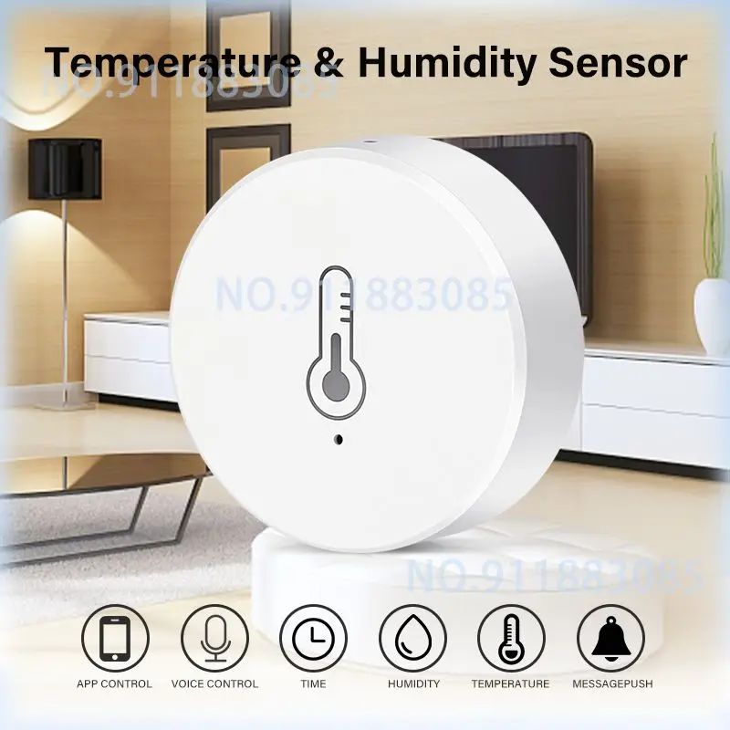 Tuya Zigbee Temperature And Humidity Sensor Battery Powered SmartLife APP Hygrometer Controller Monitoring For Alexa Google Home
