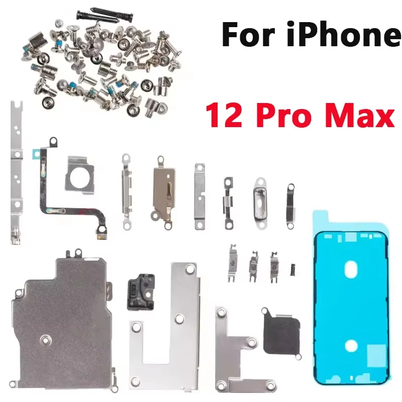 For IPhone X XR XS Max 11 12 13 14 Pro Max Complete Full Screw Set Metal Internal Bracket Replacement Parts Shield Plate Cover