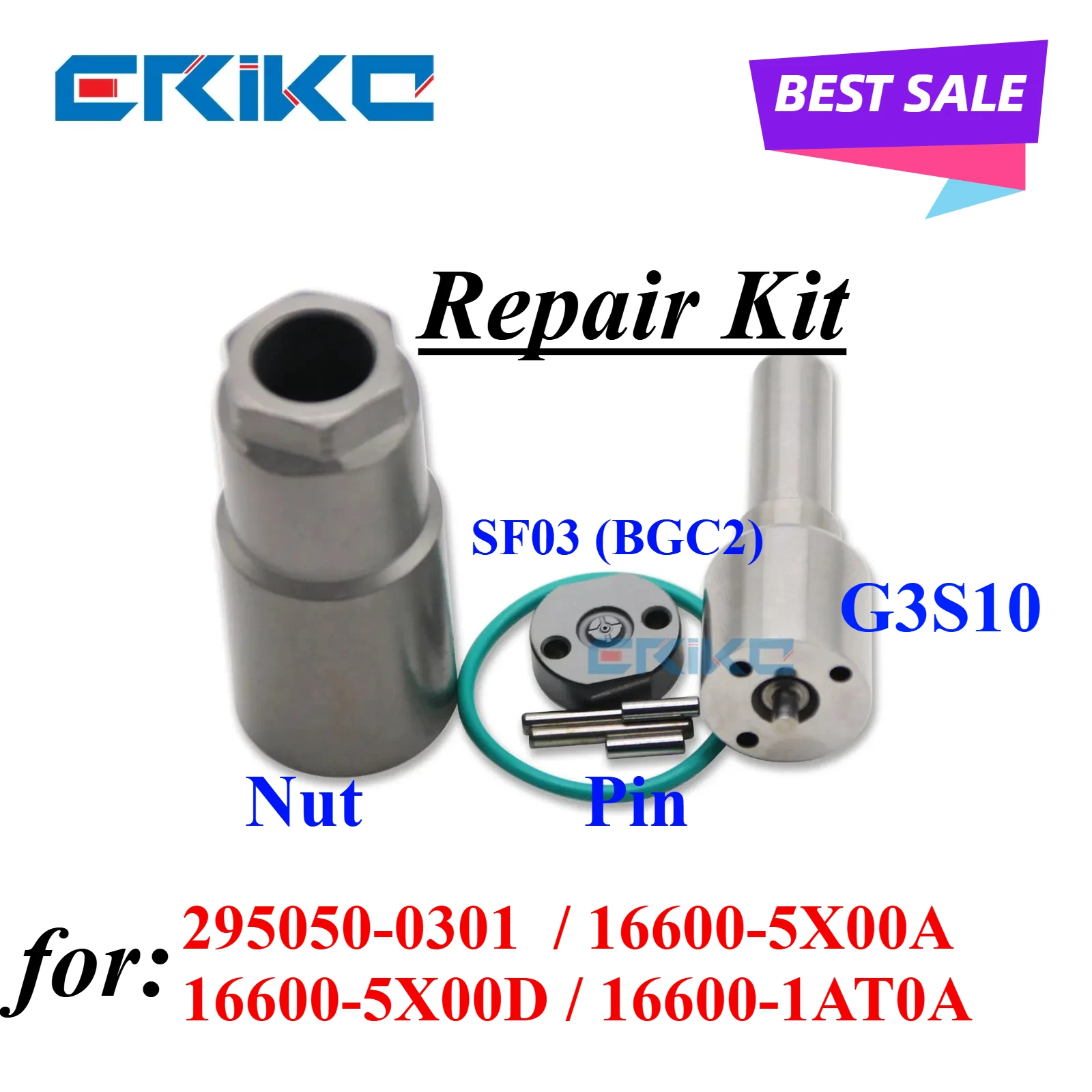 295050-0300 CR Injector Kit Nozzle G3S10 293400-0100 Valve SF03 BGC2 for Nissan Navara 2.5d 295050-0301 YD25DDTi 16600-1AT0A