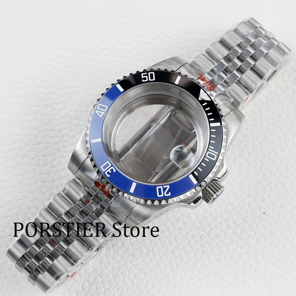 Diver 40mm NH35 case jubilee Bracelet sapphire glass stainless parts For submariner gmt yacht nh35 nh36 Movement 28.5mm Dial