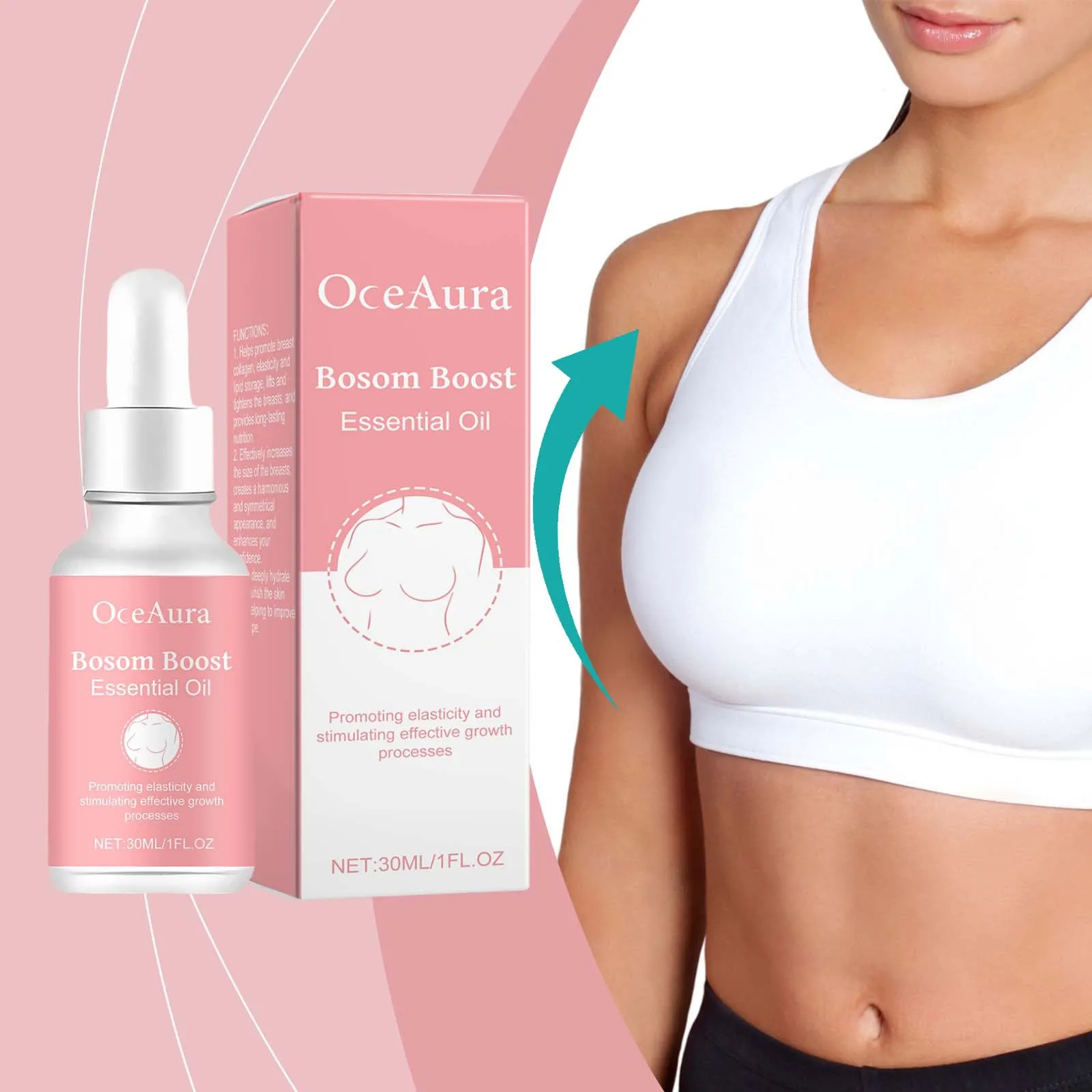 

Bosom Boost Essential Oil Plump Sexy Big Soft Breast Moisturize Improve Boob Sag Flat Enlarge High Firm Elastic Chest Grow Oil