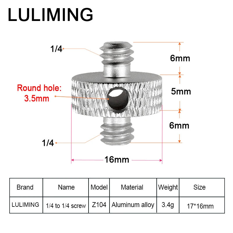 SLR camera screw 1/4 to 1/4 3/8 inch conversion screw live broadcast bracket Ball head tripod photography equipment accessories