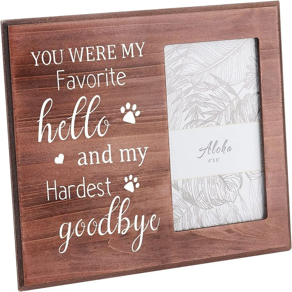 Photo Frames Glass Display Pictures for Tabletop Display Photo Frame Rectangle with Word Saddle Brown 20.3x25.4x1.2cm