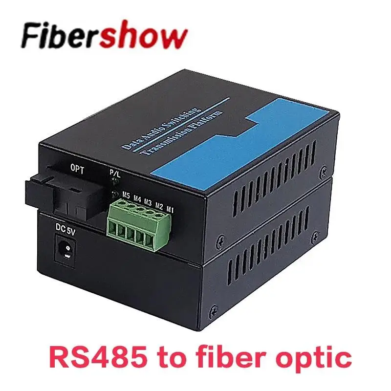 1pair RS485 to Fiber Optic Modem Singlemode SC 20km rs485 to ethernet fiber converter RS232 to fiber RS422