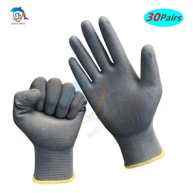 10-50 paar nylon PU-handschoenen Veiligheidswerkhandschoenen Reparatie Speciale handschoenen Palm gecoate handschoenen Timmerman Reparatiewerknemerbenodigdheden