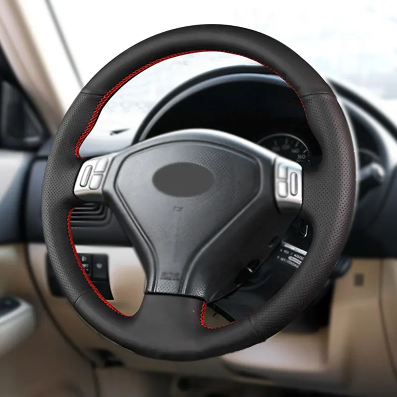 

Косы на руль автомобиля, прошитый вручную перфорированный кожаный чехол для Subaru Forester Outback Legacy 2005 2006 2007