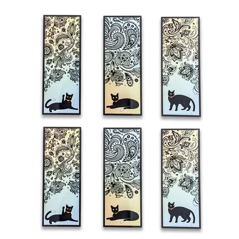 6-компонентная закладка для скрапбукинга, стеклянный блеск, водонепроницаемая, гладкая поверхность, многофункциональная Закладка, прозрачная, прекрасная черная Закладка