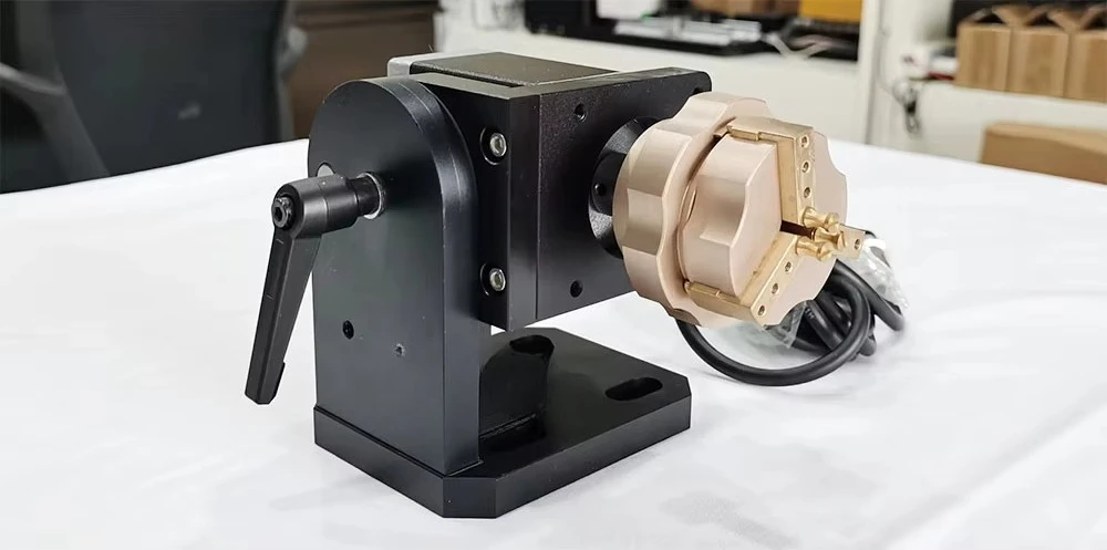 Rotary Fixture for Jewelry Ring Marking Engraving Machine Parts Rotate Jig Shaft with Step Motor Driver Wholesale