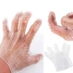 Silicone  Bathing Massage Glove Spike Glove Toys Masturbator EroticToy Sex Tool For Women