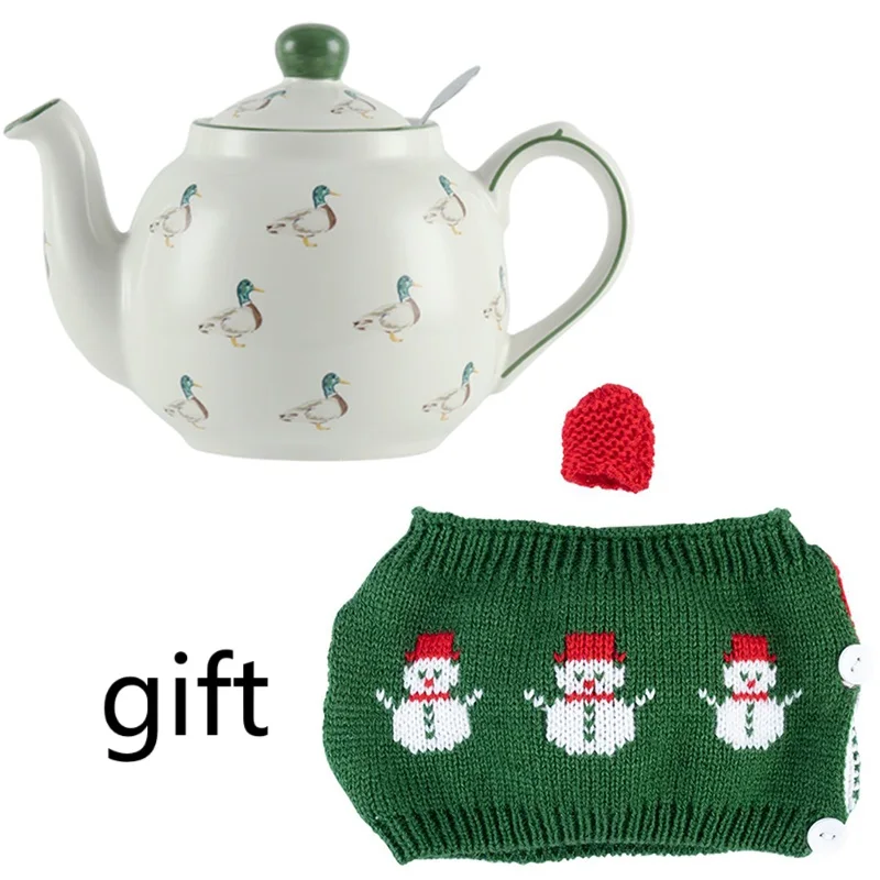 

London Pottery 600ML Animal duck ceramics tetra tea pot infuser welding kettle tea maker matcha coffeeware teaware with strainer