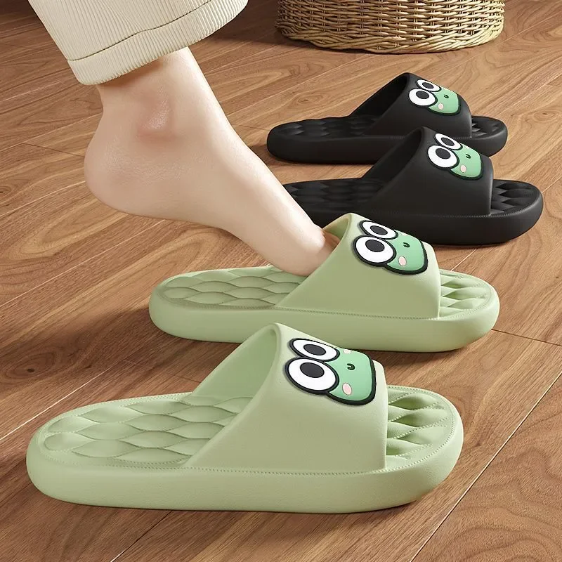 Cute Cartoon Summer Beach Slides Bathroom Anti Slip Slipper Non-slip Home Flip Flops Cartoon Frog Soft Sandals