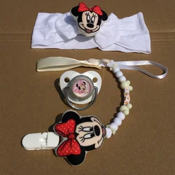 Chupete y clip de Minnie para bebé, accesorio ostentoso de lujo, regalo para Baby Shower, dientes, zapatos para niños, sombrero, conjunto de baño de marca