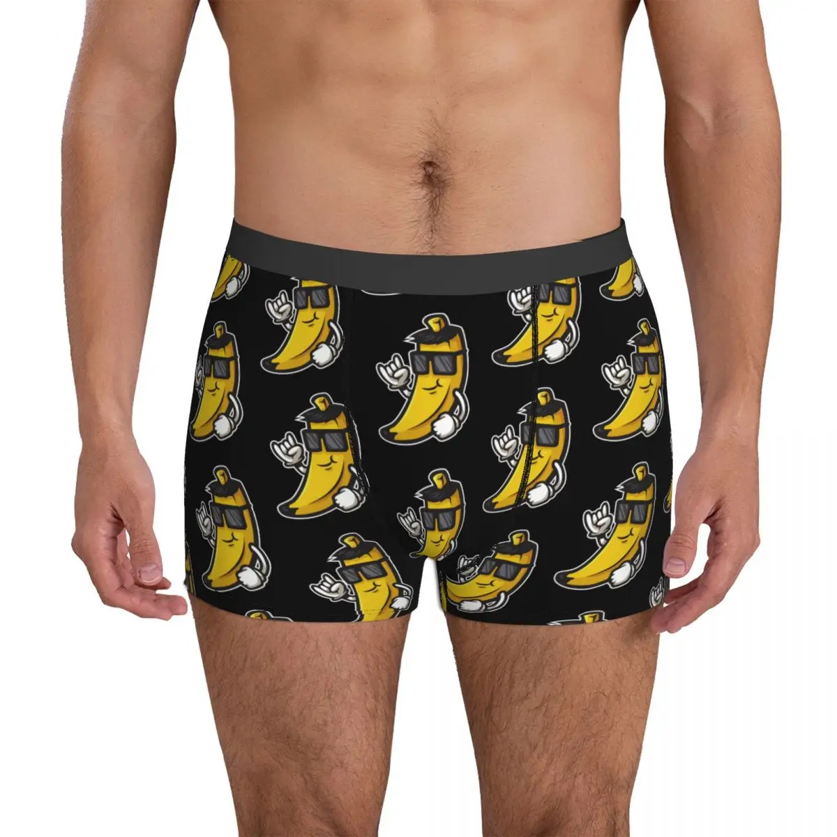 Banana Cartoon Funny Underpants Breathbale Panties Male Underwear Print Shorts Boxer Briefs