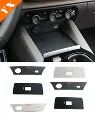 Stainless Carbon Black Car Front Rear Central Console USB Charging Port Deco Sticker Cover For Citroen C5X 2021-2023 Accessories