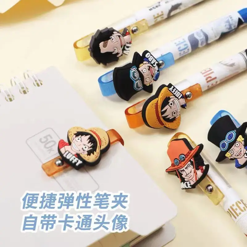 One Piece Monkey·D·Luffy, nuevo bolígrafo de prensa de dibujos animados, bolígrafo Neutral para niño, bolígrafo de escritura negro con personalidad para estudiante, regalo periférico de animé