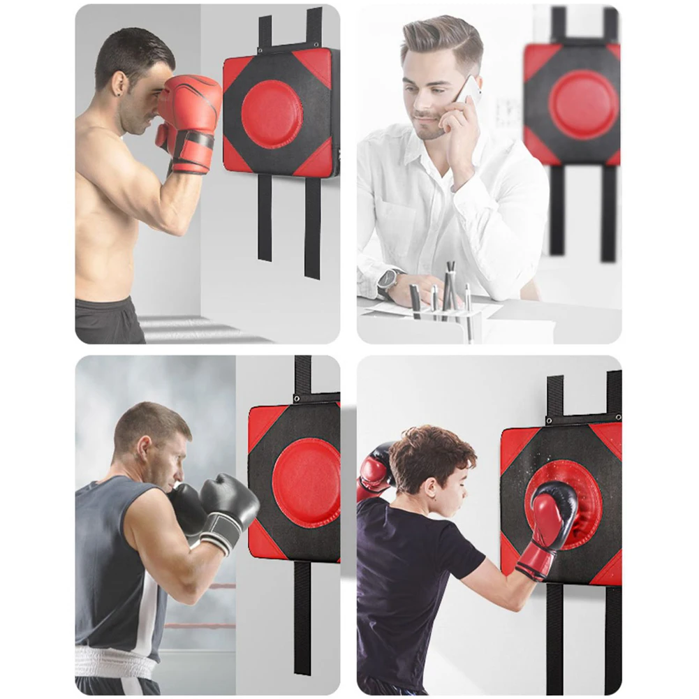 Boxing Mats PU Leather Square Wall Target Adjustable Height Boxing Training Sandbag Wall Punching Pad for Fitness Taekwondo