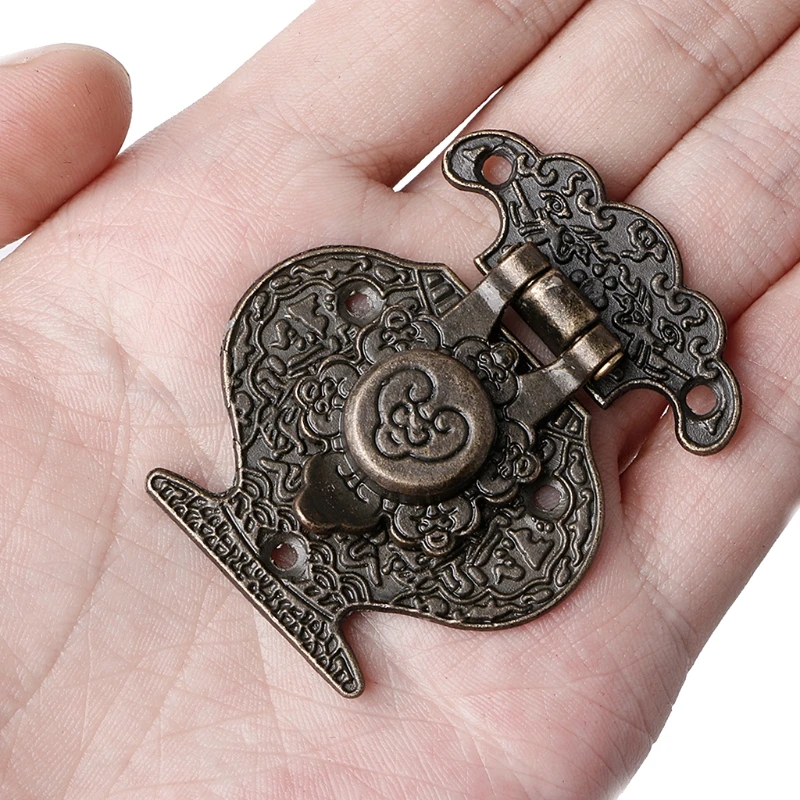 Antique Bronze Hasp สำหรับสลักเครื่องประดับกล่องไม้ MINI ตู้ BUCKLE LOCK Decora Dropsale