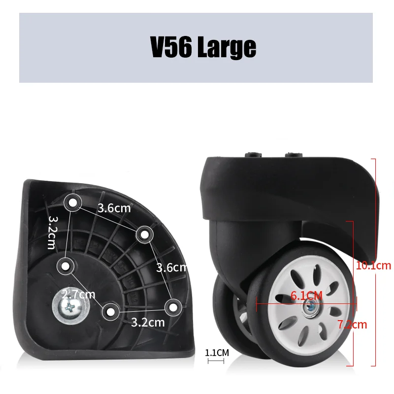 Suitable For Samsonite V56 Universal Wheel Replacement Suitcase Smooth Silent Shock Absorbing Wheel Accessories Wheels Casters
