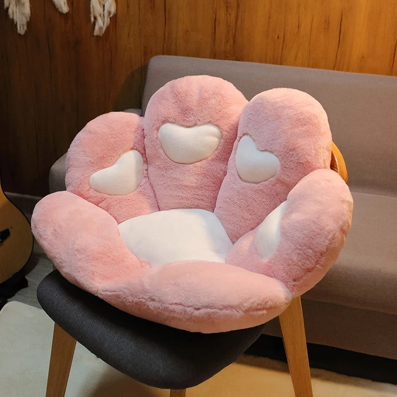 INS Bear&Cat Paw Pillow Animal Seat Cushion Stuffed Plush Sofa Indoor Floor Home Chair Decor Winter Children Girls Gift