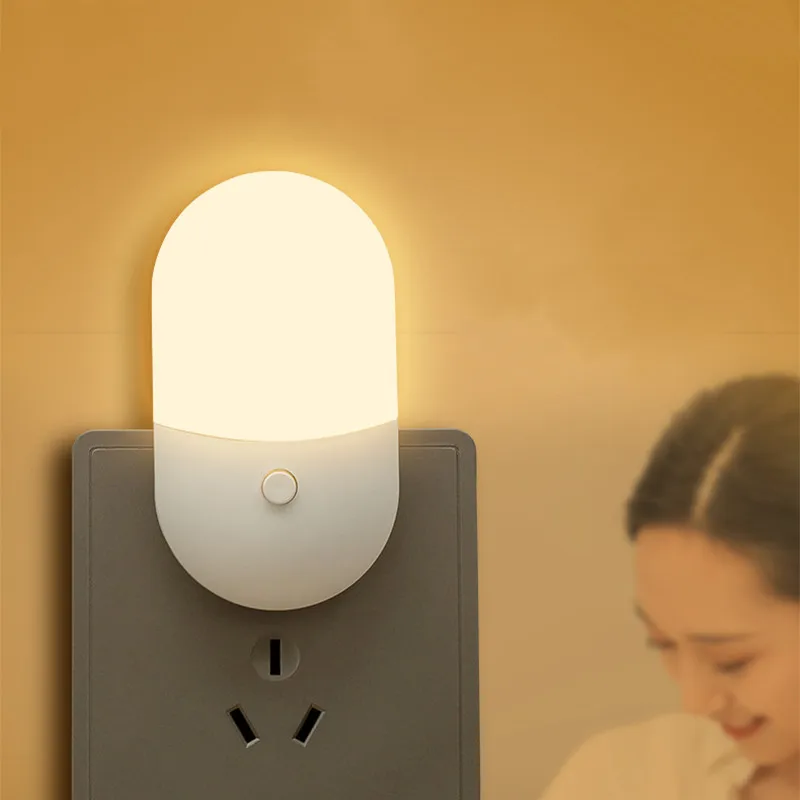 Led Mini Night Light Switch Plug-In Led Light protezione per gli occhi lampada da notte uso per comodino Baby Feeding Living Room