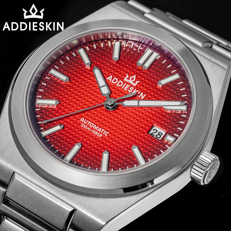 AddiesKin Luxury Men Watches Sapphire Glass 9015 Mechanical Automatic Watch Waffle Pattern Dial Waterproof 100m Luminous Watches