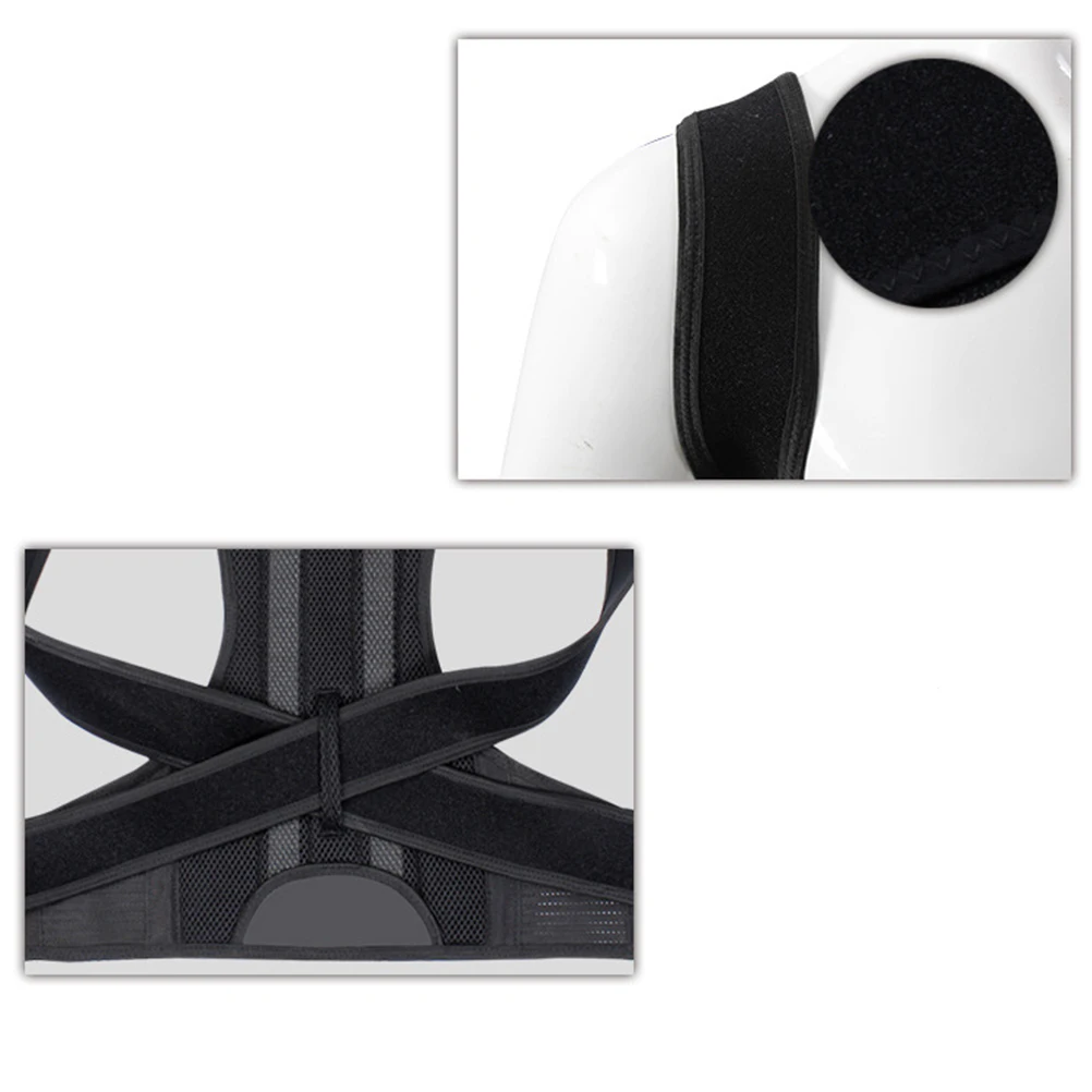 

1 pc Back Posture Corrector Belt Hunchback Correction Supporter For Men Women Black Breathable Adjustable Scoliosis Relief