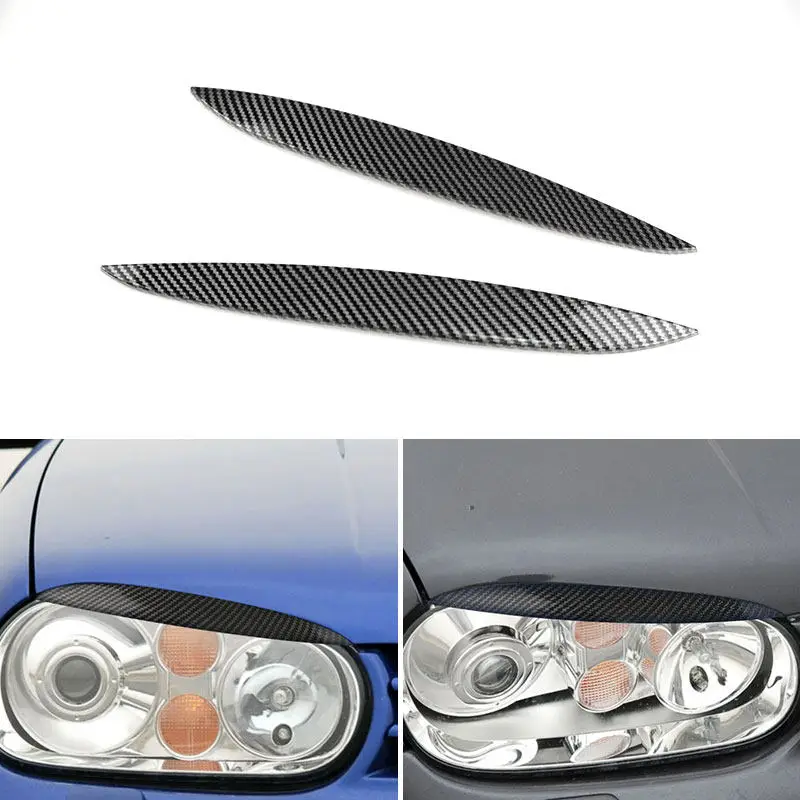 2 قطعة اكسسوارات السيارات ABS المصابيح الأمامية الحاجب الجفون غطاء الكسوة لشركة فولكس فاجن جولف 4 MK4 1997 1998 1999 2000 2001 2002 #1