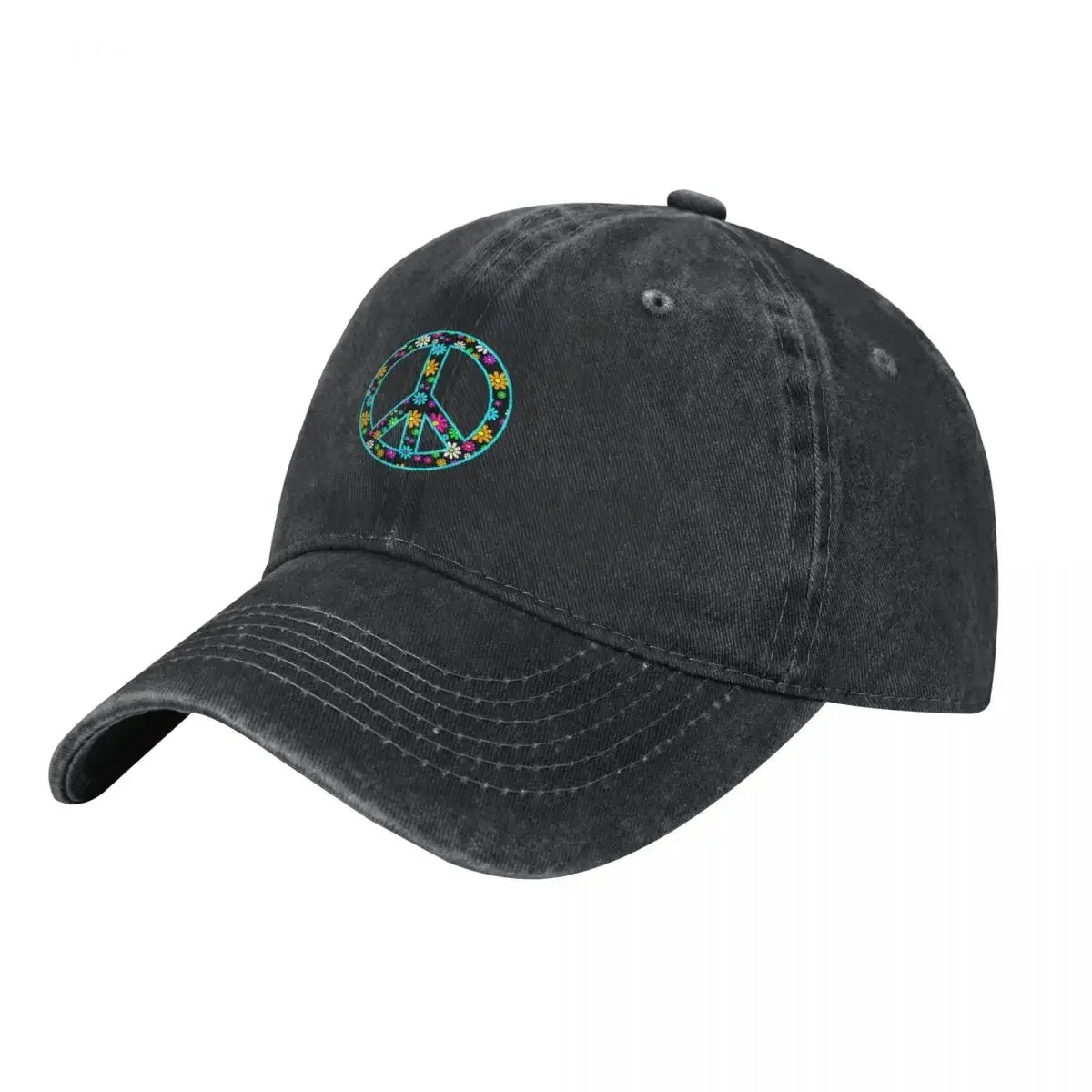 

Бейсбольная кепка Hippie Peace Sign Daisies Mod для гольфа, черная кепка Snapback для гольфа, мужская и женская
