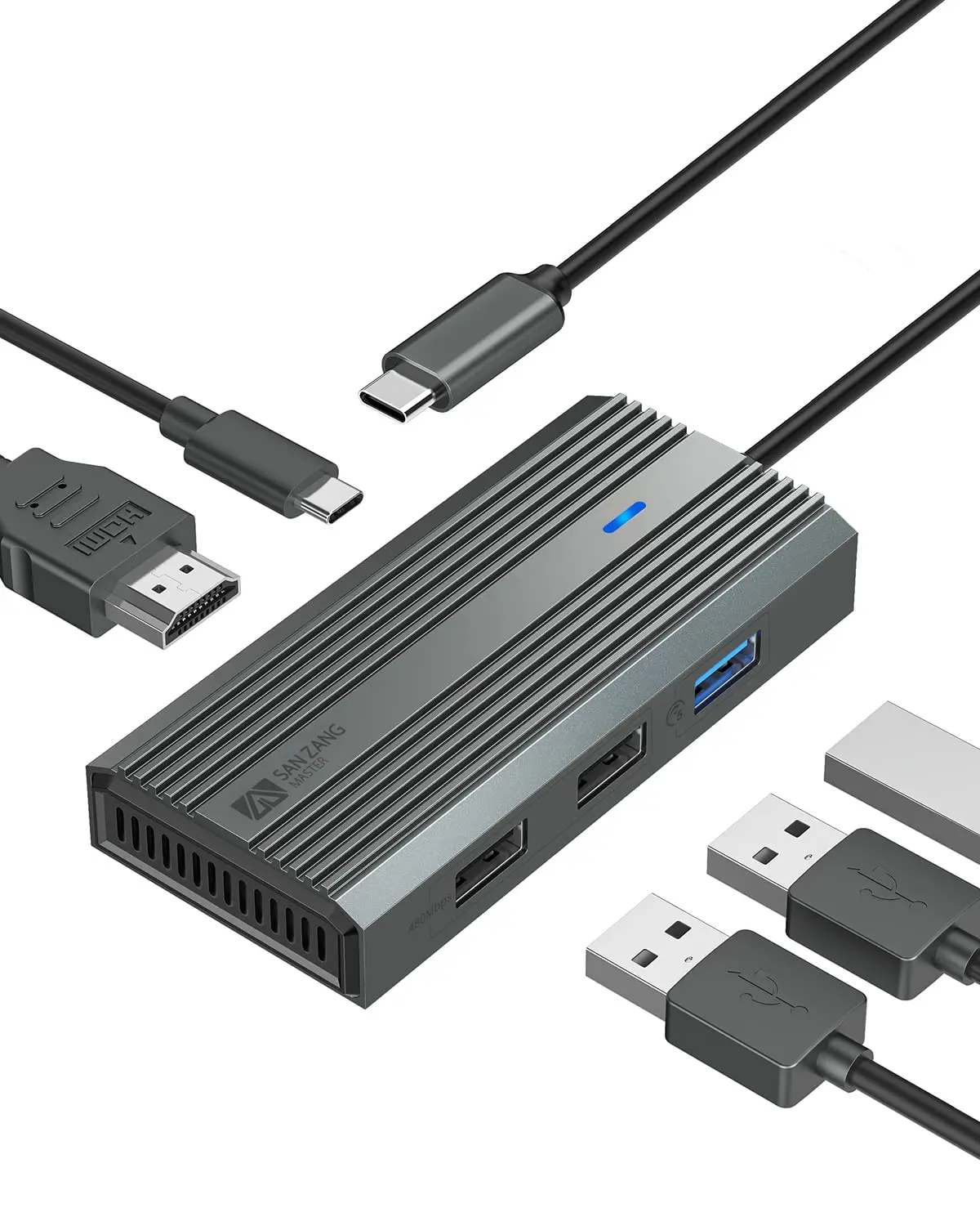 

5 in 1 USB C Hub, 4k USB C to HDMI Adapter, 5Gbps USB 3.0 High Speed, 2 x 480Mbps USB Ports