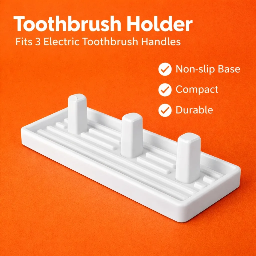 Multi Slots Plastic Toothbrush Holder Stable Desktop Placement Household Rack Suitable for Oral-B Electric Toothbrush