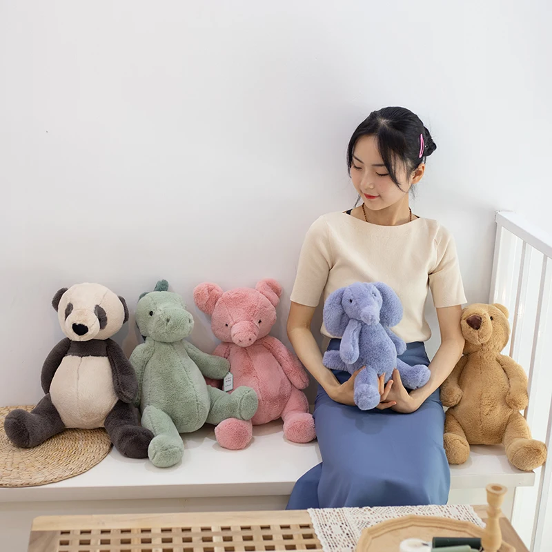 Soft Fat Giraffe Koala Elephant Pig Dinosaur Brown Bear Baby Cuddly Doll Panda Dog Stuffed Cartoon Animals Kids Appease Toy