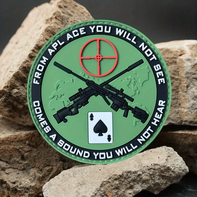 Sniper PVC Patch Tactical Morale Sniper Ace Card Gun Patch Hook&Loop Armband Military Army Morale Badge Backpack Stickers