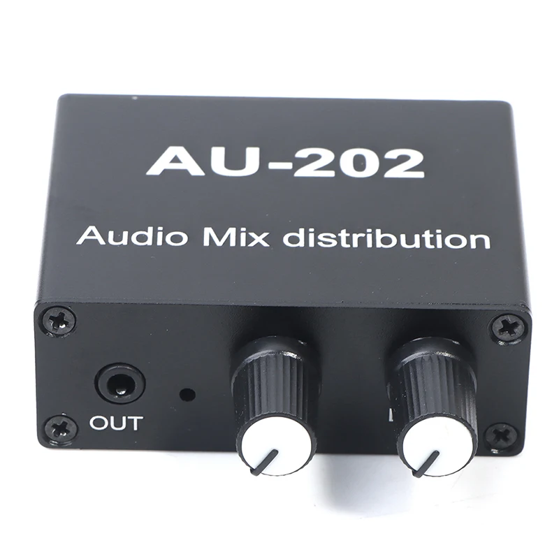 

1PC Stereo Mixer Audio Distributor For Headphone External Power AMP Volume Independent Control DC5-19V 2 Inputs 2 Outputs AU 202