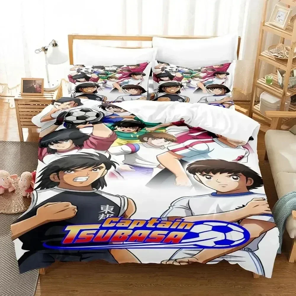 Anime Captain Tsubasa Bedding Set Boys Girls Twin Queen Size Duvet Cover Pillowcase Bed Kids Adult Fashion Home Textileextile